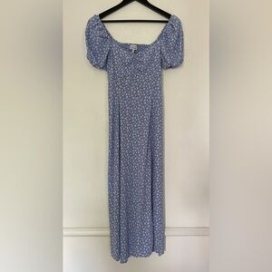 & Other Stories Blue Floral Midi Dress